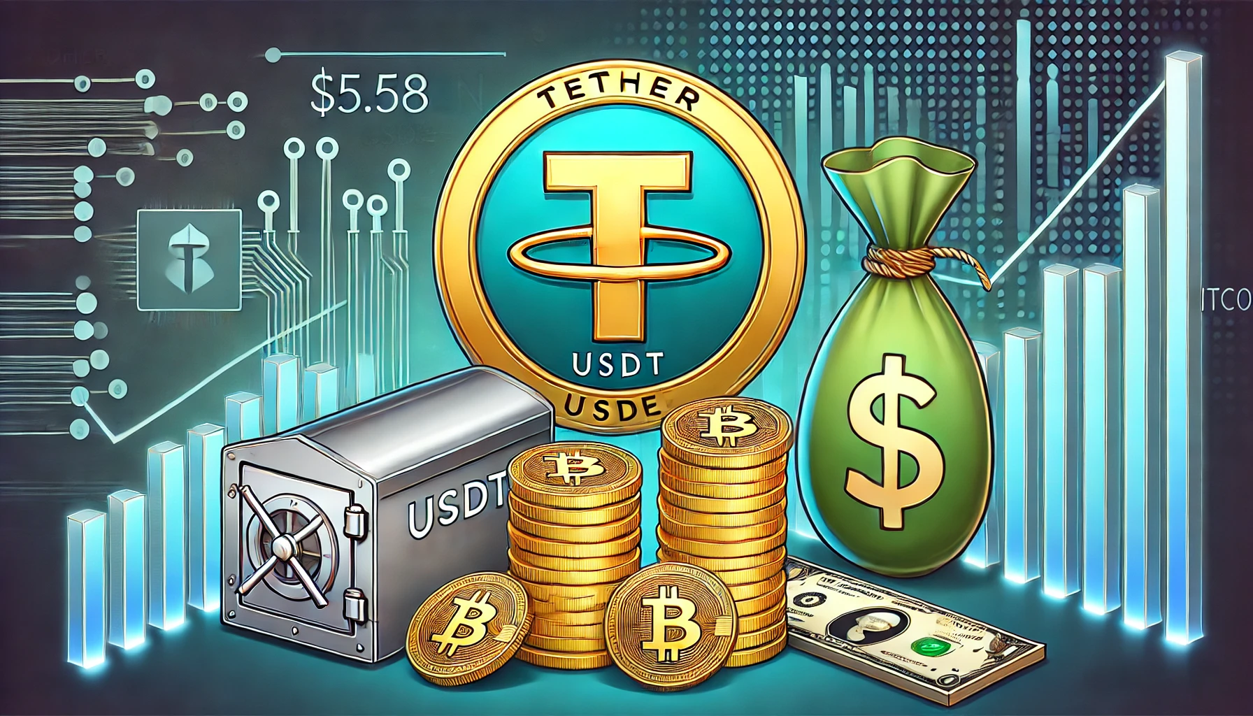 Tether stärkt USDT-Reserven mit 5,58 Milliarden USD in Bitcoin