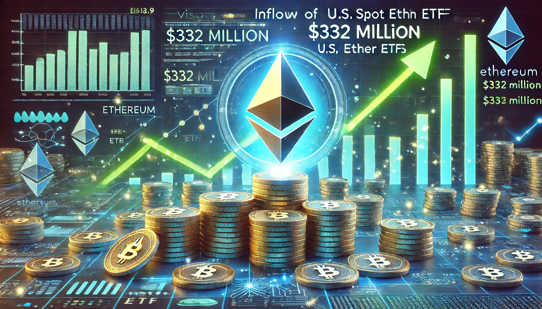 Rekordzufluss von 332 Millionen US-Dollar bei U.S. Spot Ether ETFs